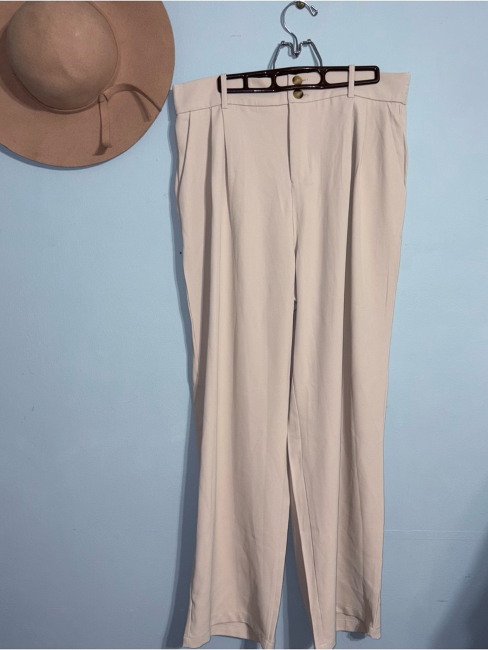 NWT Classic High-Rise Cream Jersey Trousers
